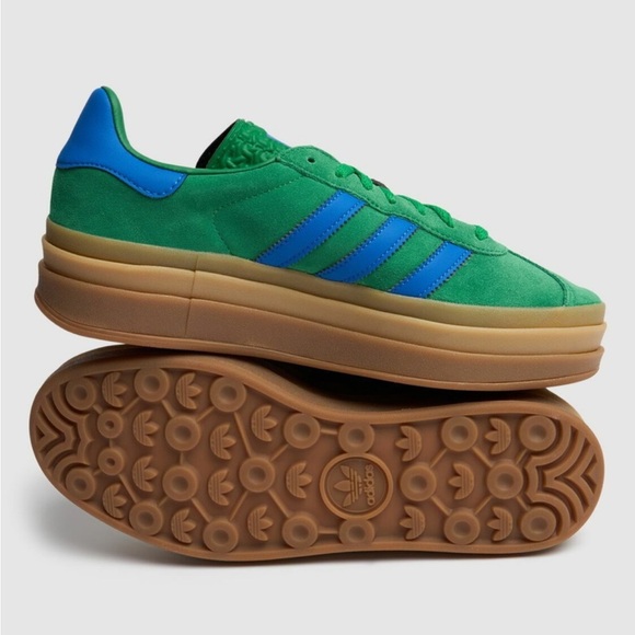 ADIDAS ORIGINALS Gazelle Bold Sneakers Green and Blue - Picture 3 of 7